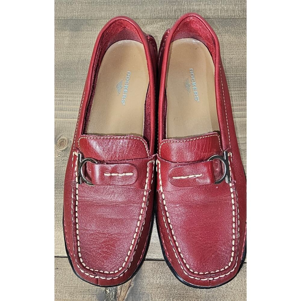 Dockers red leather loafers womens 7.5M comfort